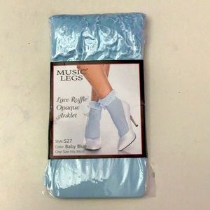 Women’s Music Legs Anklet Hi Lace Ruffle Opaque Anklet One size fits Most.